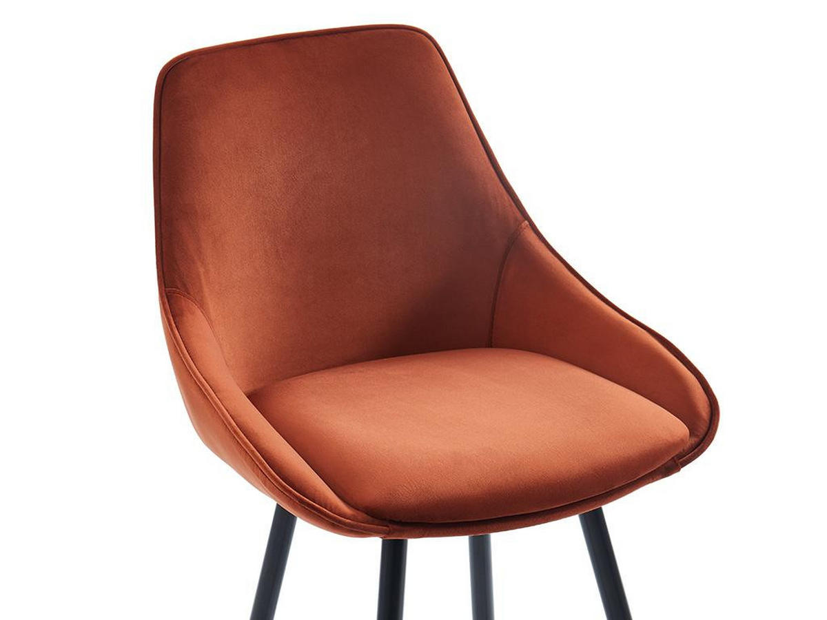 BARHOCKER 2er-Set - Samt - Terracotta - MASURIE - Terracotta, Textil (51/99/48cm) - Vente-Unique