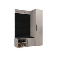 GARDEROBEN-SET Medi II - Kaschmir/Anthrazit, Holzwerkstoff/Kunststoff (40/191/50cm) - MIRJAN24