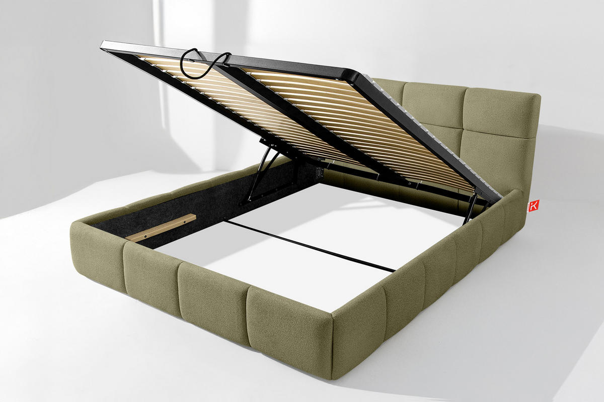 POLSTERBETT ALTOS, grün - Grün, Holz/Holzwerkstoff (160/200cm) - KONSIMO®