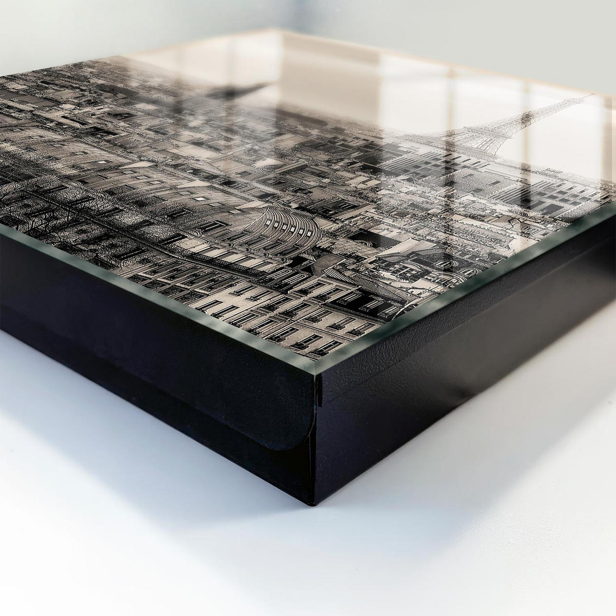 SCHLÜSSELBOX Schwarz 30x30 cm- Türöffnung nach rechts - Urbane Eleganz - Grau, Metall (30/30/5cm) - TULUP
