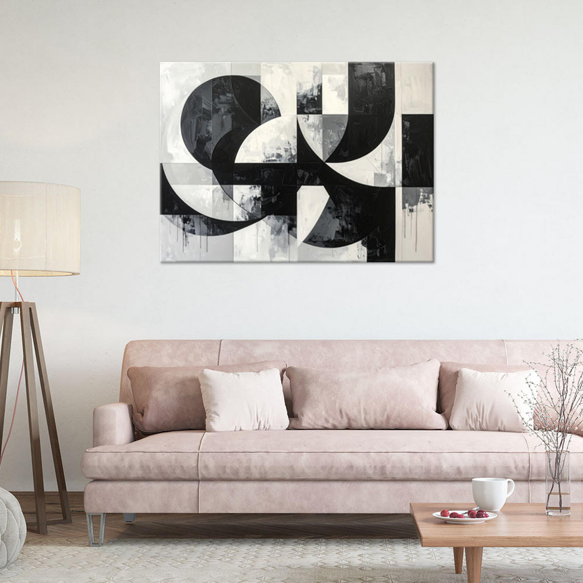 LEINWANDBILD 3D und geometrisch 120x80cm - Schwarz, Textil (120/80cm) - Feeby