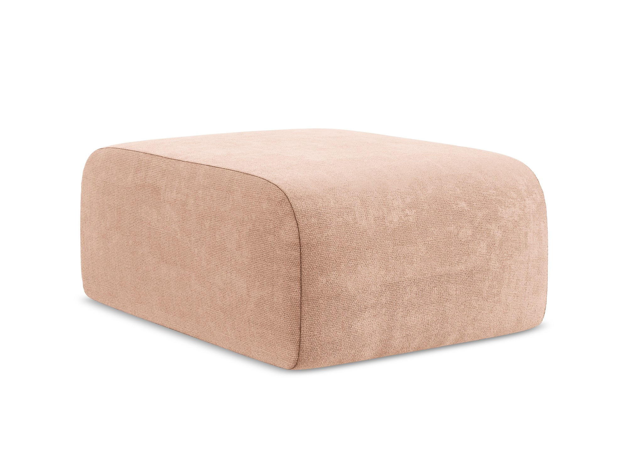 POUF Chenille Stoff Pink - Koralle/Schwarz, Holzwerkstoff/Kunststoff (72/42/94cm) - Makamii