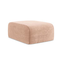 POUF Chenille Stoff Pink - Koralle/Schwarz, Holzwerkstoff/Kunststoff (72/42/94cm) - Makamii