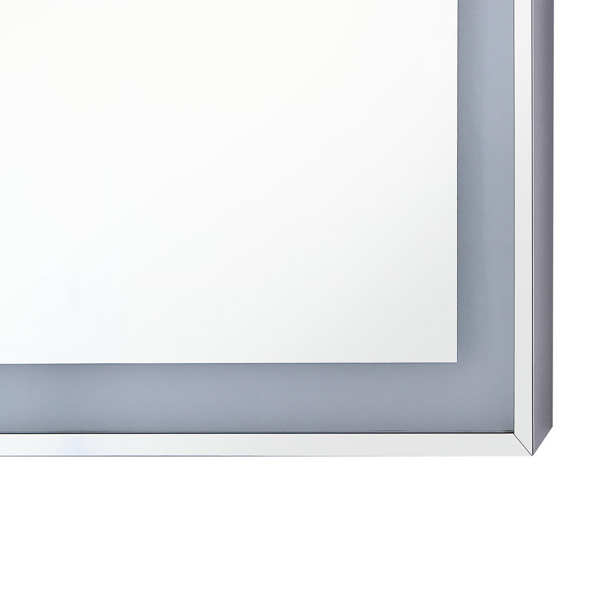 BADSPIEGEL mit LED-Beleuchtung rechteckig 90/70 cm Argens - Silberfarben, Kunststoff (90/70/4cm) - Beliani
