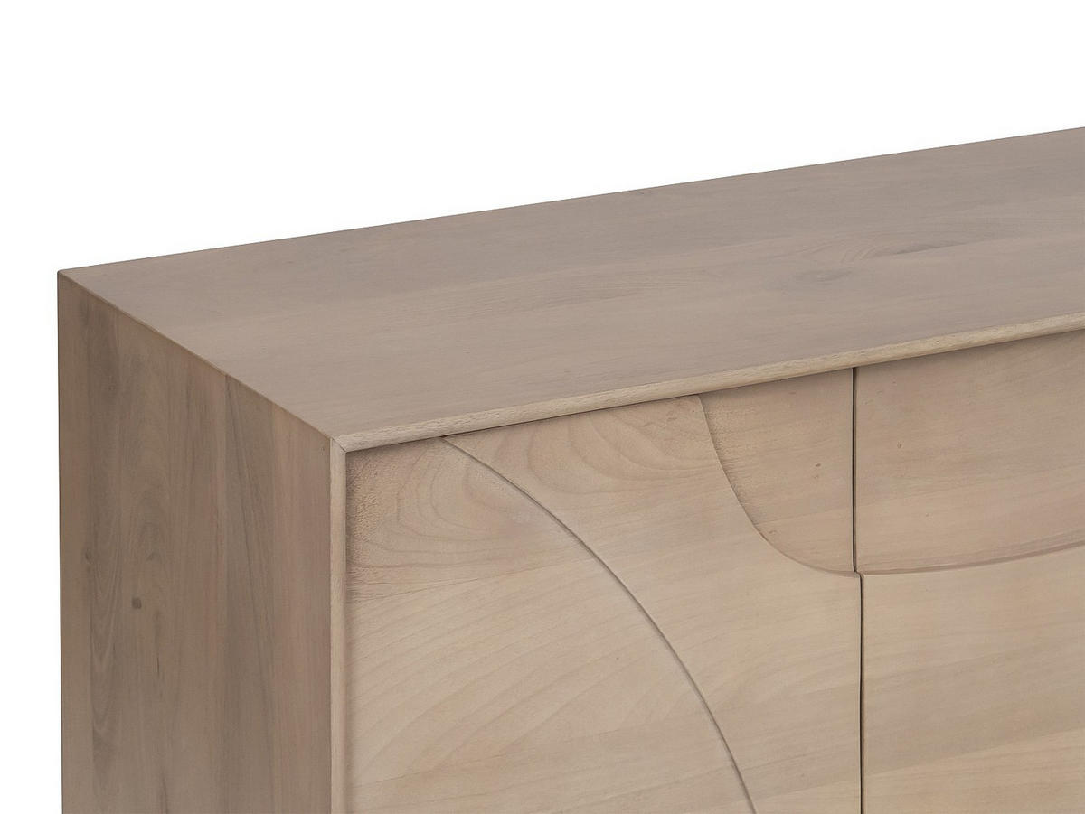 TV-BOARD - 160 cm x 40 cm - holz - naturfarben hell Berlama - Naturfarben, Holz (160/60/40cm) - Vente-Unique