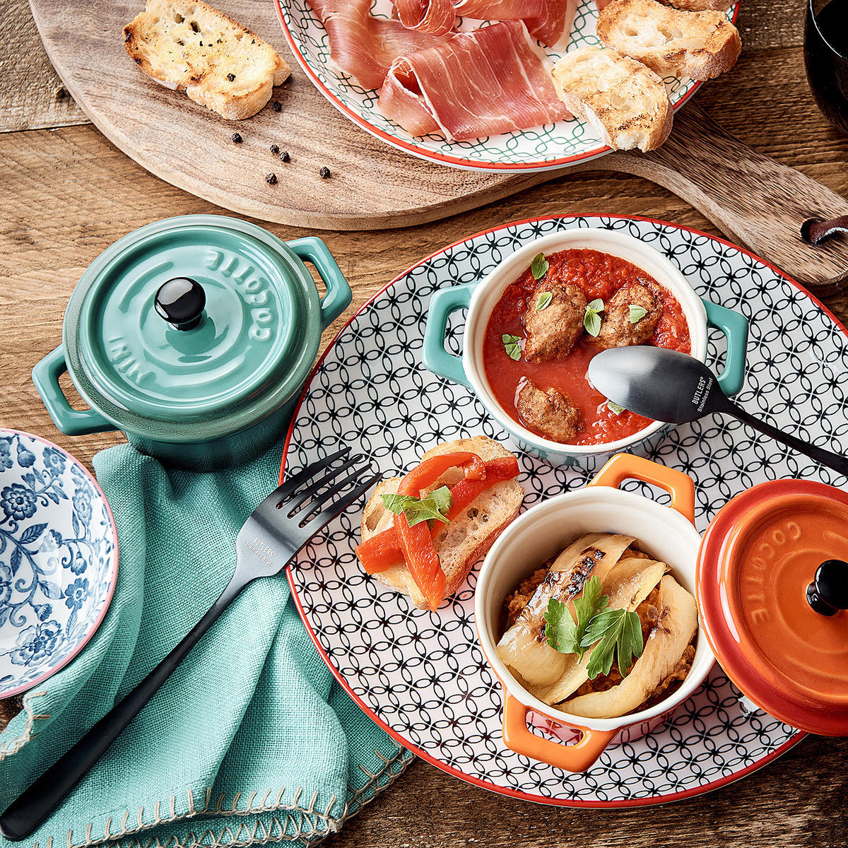 MINI-AUFLAUFFORM (4er Set) C'est Si Bon - Orange, Stein (14/9/7cm) - Butlers