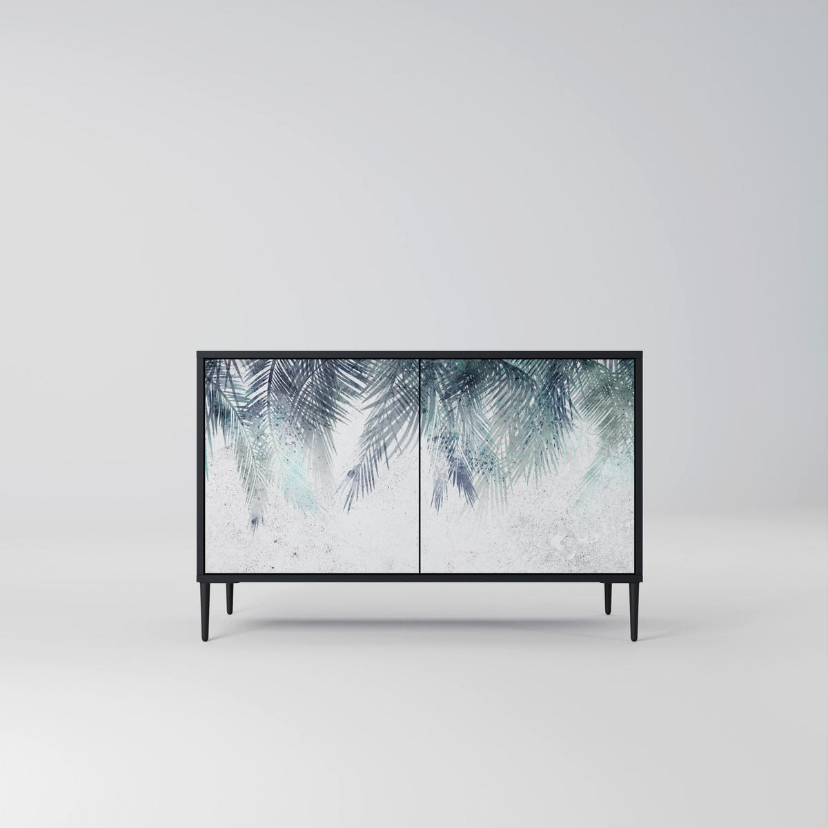 SIDEBOARD PALM VEIL, Eicheneffekt, 111x42x77,5 cm, 2 Türen - Eichefarben/Buchefarben, Holzwerkstoff/Buchenholz (111/77.5/42cm) - SpaceRebels