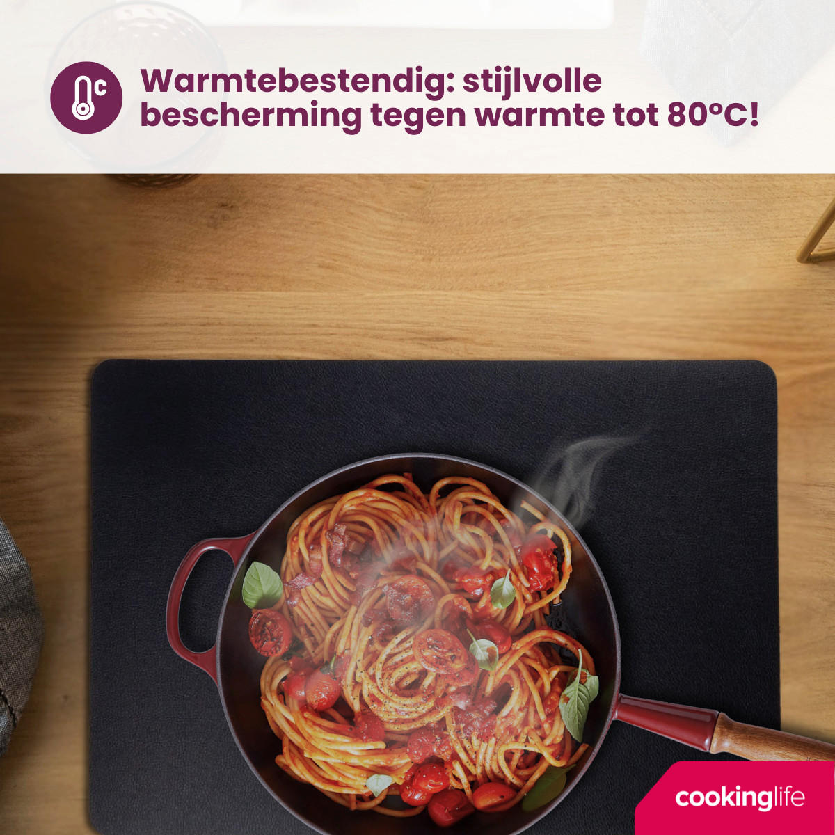 TISCHSET s - Doppelseitig - Veganes Leder - Cognac / Schwarz 46 x 33 cm - 6 Stück - Braun, Kunststoff (33/46cm) - Cookinglife