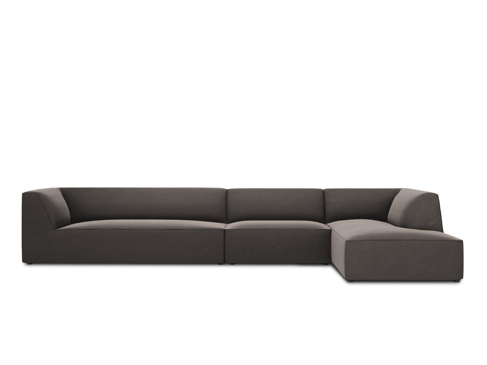 ECKSOFA rechts Ruby aus Samt dunkelgrau 5 Sitzplätze - Dunkelgrau, Textil (180/366cm) - Micadoni