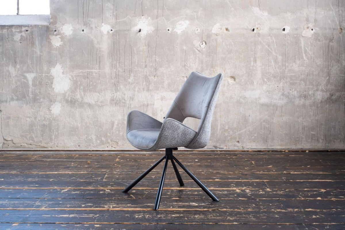 ESSZIMMERSTUHL VELO Grau Webstoff - Schwarz/Grau, Kunststoff/Textil (57/89/61cm) - KAWOLA
