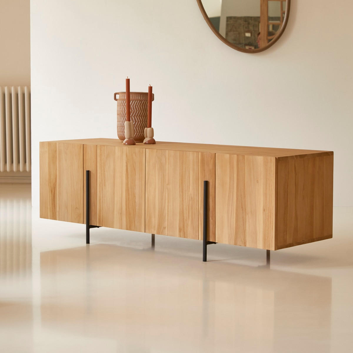 SIDEBOARD Honorine Natur aus Teak - Naturfarben, Holz (165/54/55cm) - Tikamoon
