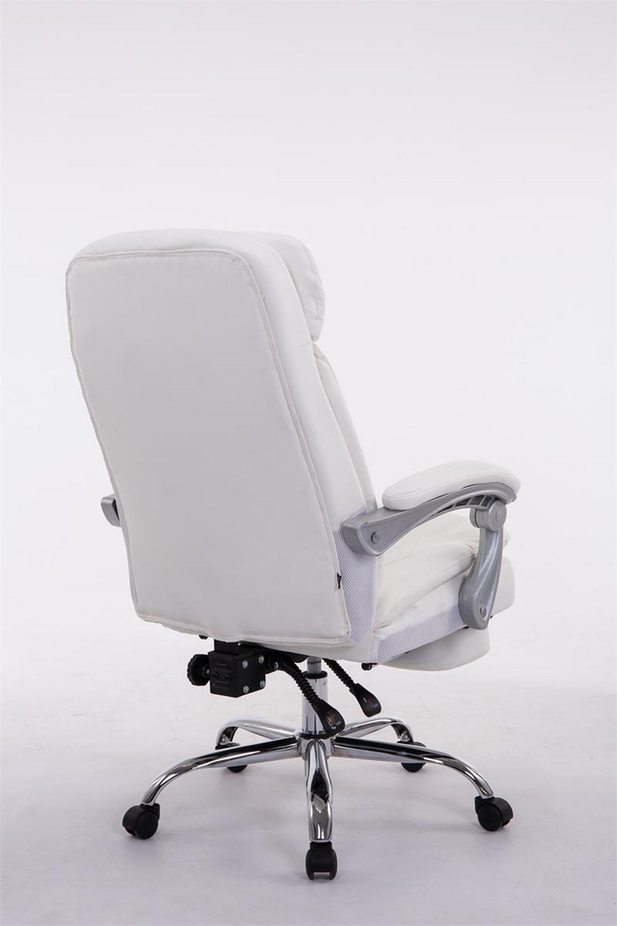 BÜROSTUHL XL Troja, Kunstleder Weiß - Weiß, Textil/Metall (67/122/67cm) - TPFLiving