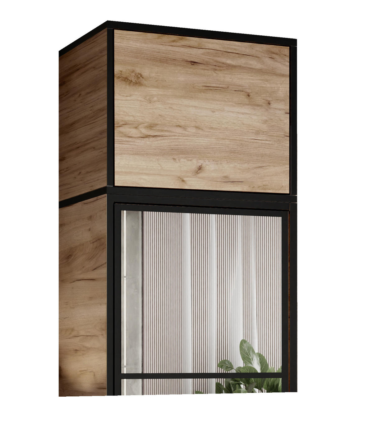 DREHTÜRENSCHRANK EDEN MIT AUFSATZ 1D Eiche Craft Gold - Honigeiche, Holzwerkstoff (53.2/247/39cm) - Kier Furniture
