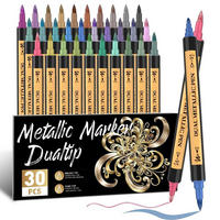 ACRYLSTIFTE 30er Set Metallic Dual Tip - Multicolor, Kunststoff (10/2/15cm)