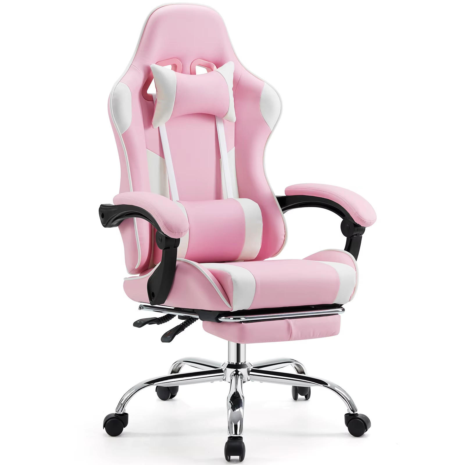GAMINGSTUHL PU-Leder Ergonomischer Computerstuhl Rosa - Pink, Metall (55.55/133/52cm) - Kaket