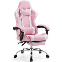 GAMINGSTUHL PU-Leder Ergonomischer Computerstuhl Rosa - Pink, Metall (55.55/133/52cm) - Kaket