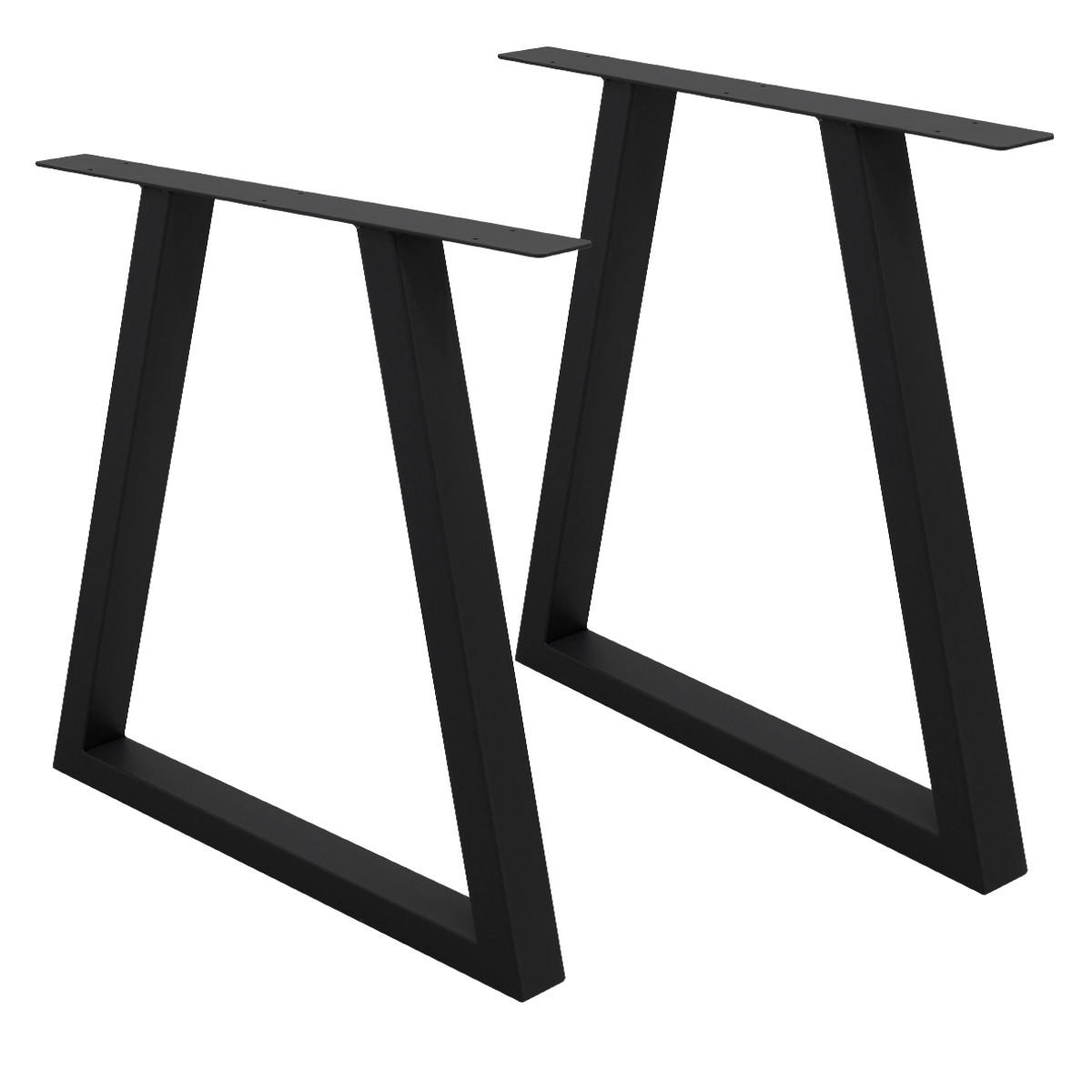 TISCHBEINE 2er Set 60 x 72 cm Schwarz Trapezförmig - Schwarz, Metall (60/8/72cm) - ECD-Germany