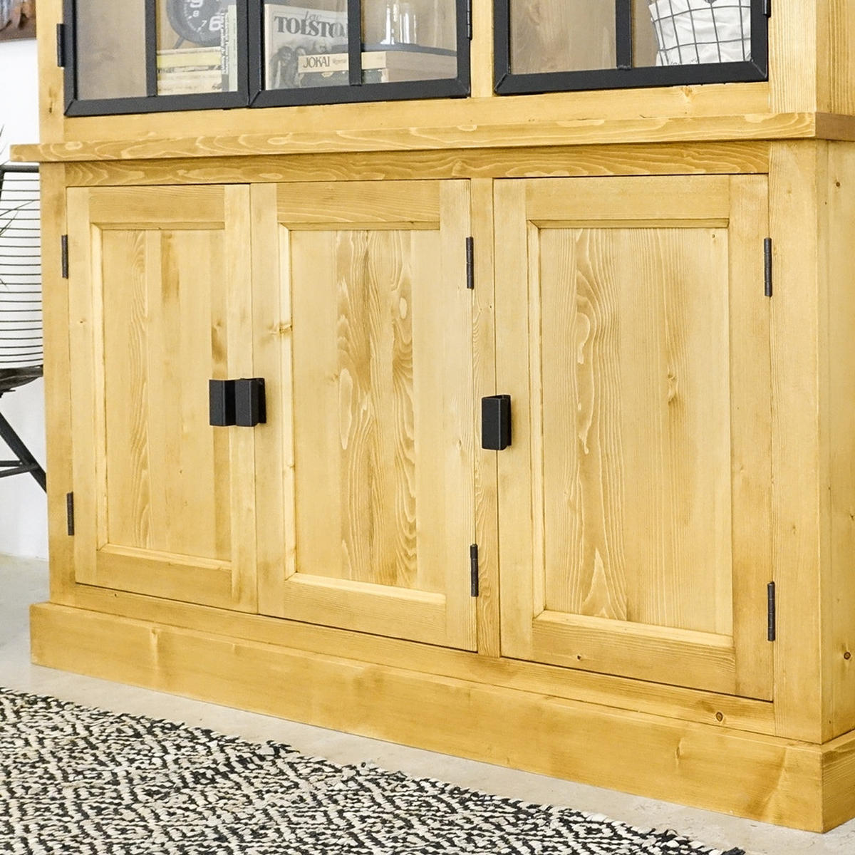 VITRINE aus Massivholz Industrial - Honig, Holz (160/223/45cm) - Seart