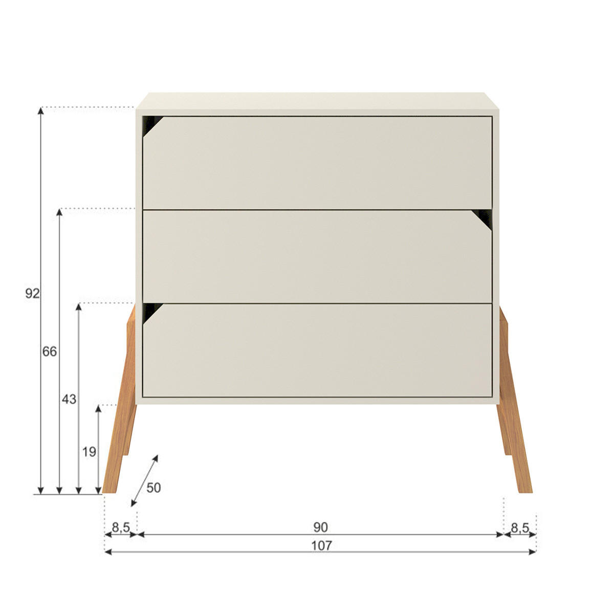 DĚTSKÁ KOMODA Kašmír - béžová, kompozitní dřevo (107/91/50cm) - Petits-meubles