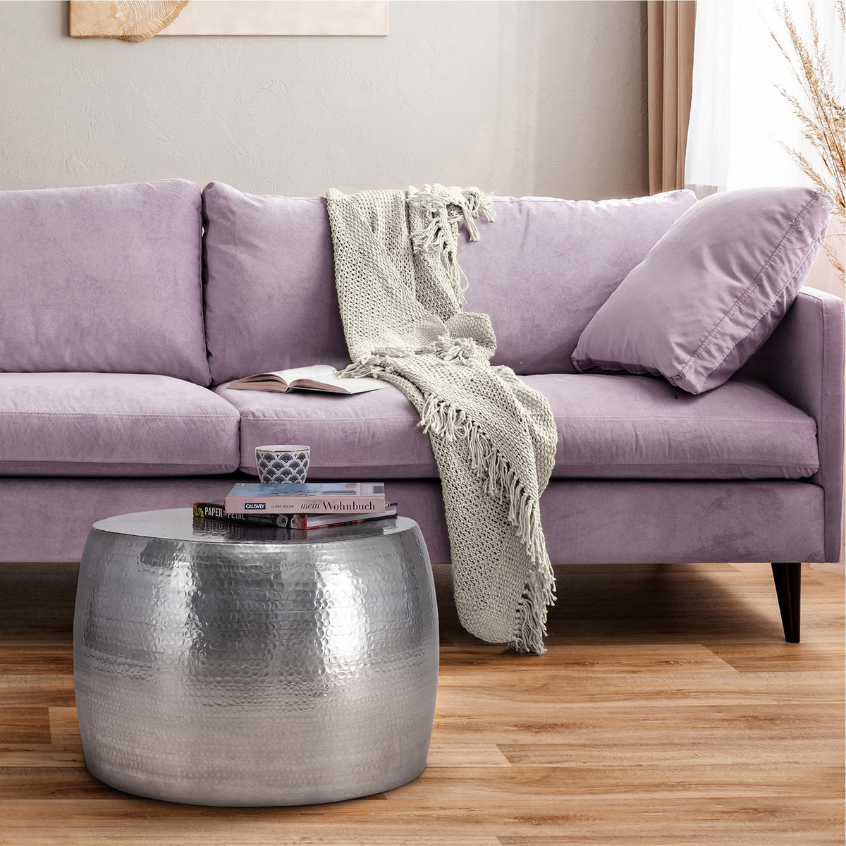 COUCHTISCH - Silberfarben, Metall (59/59/41cm) - WOMO-DESIGN