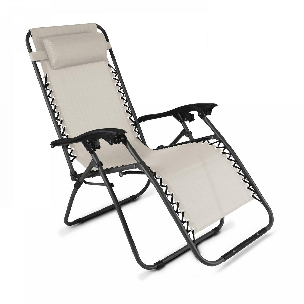 LOUNGESESSEL 2-tlg., Taupe - Taupe, Metall (160/110/65cm) - Oviala