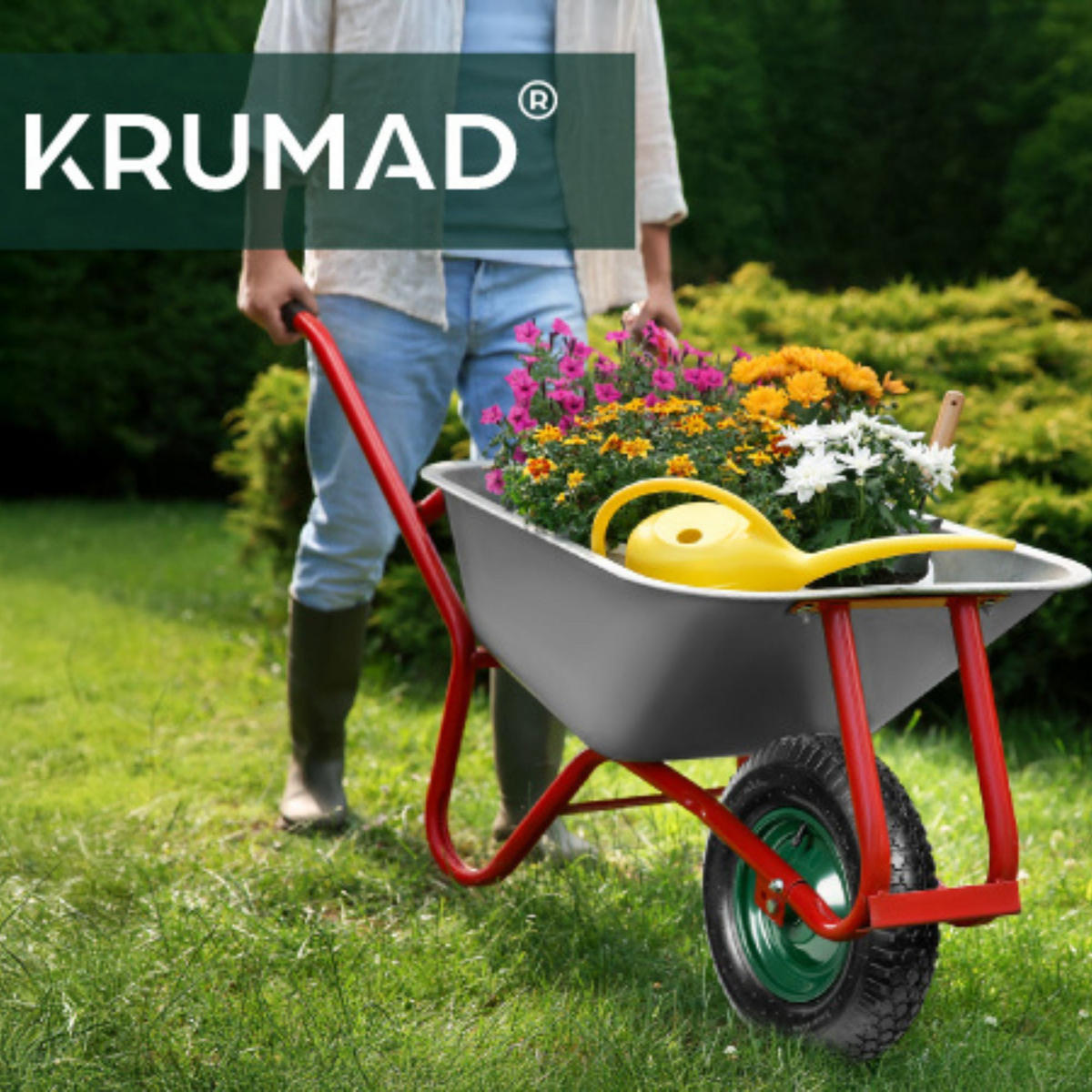 SCHUBKARRENRAD Luftreifen mit Schlauch Grün - Grün, Kunststoff (39/39/9.5cm) - KRUMAD