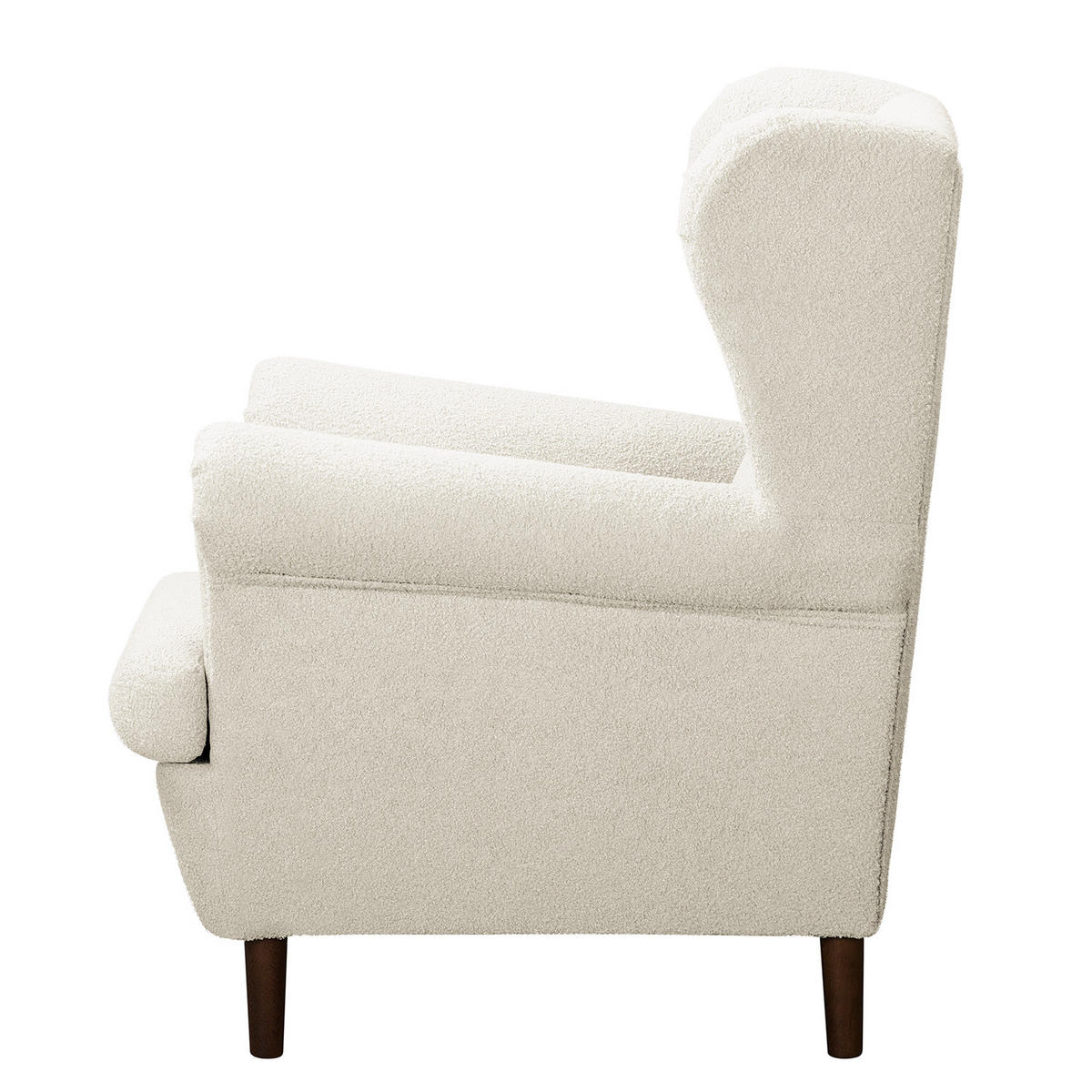 OHRENSESSEL - Dunkelbraun/Weiß, Textil (85/101/89cm) - home24