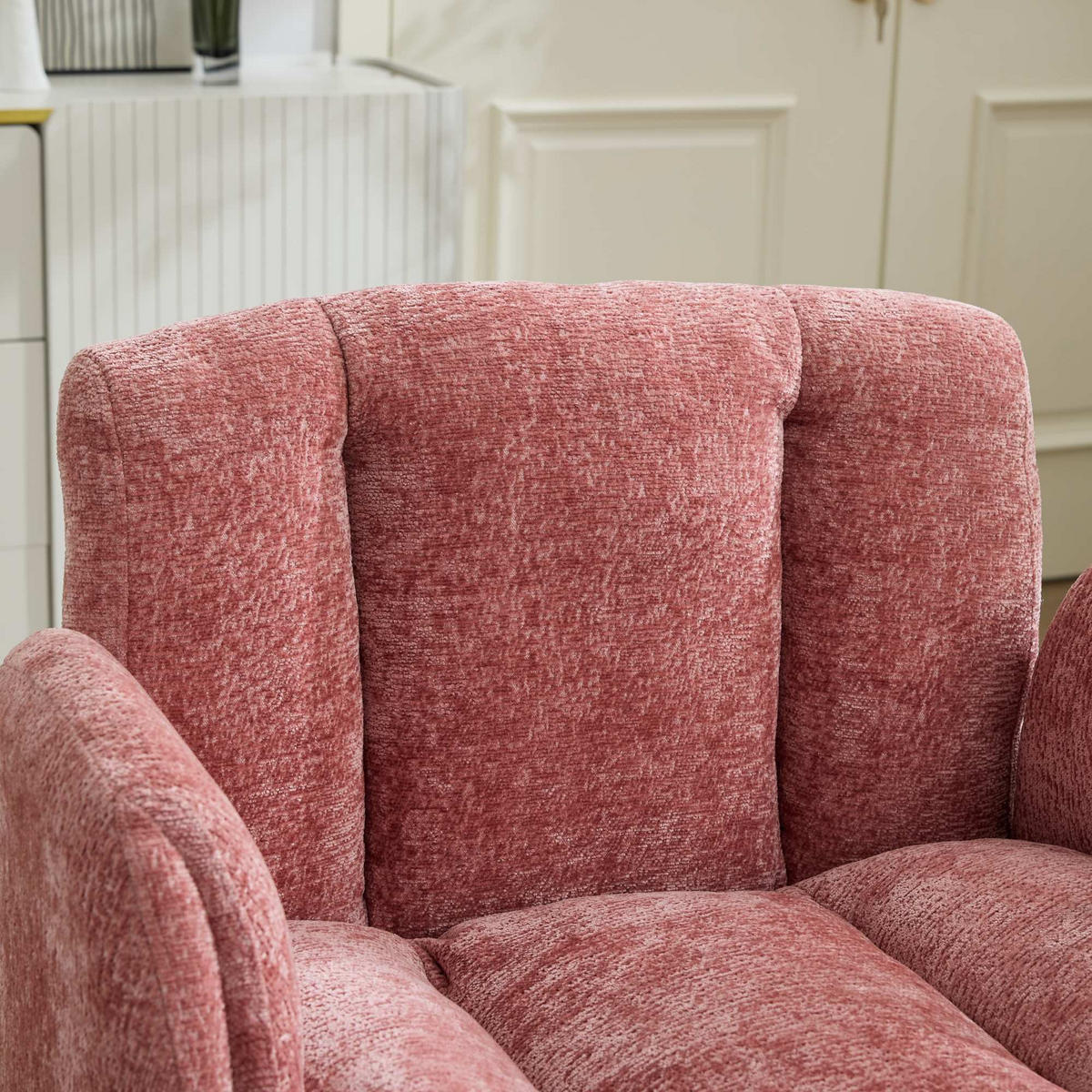 BÜROSTUHL Rosa Drehbar Höhenverstellbar - Pink, Metall (57.5/92.5/60cm) - PANGIVO