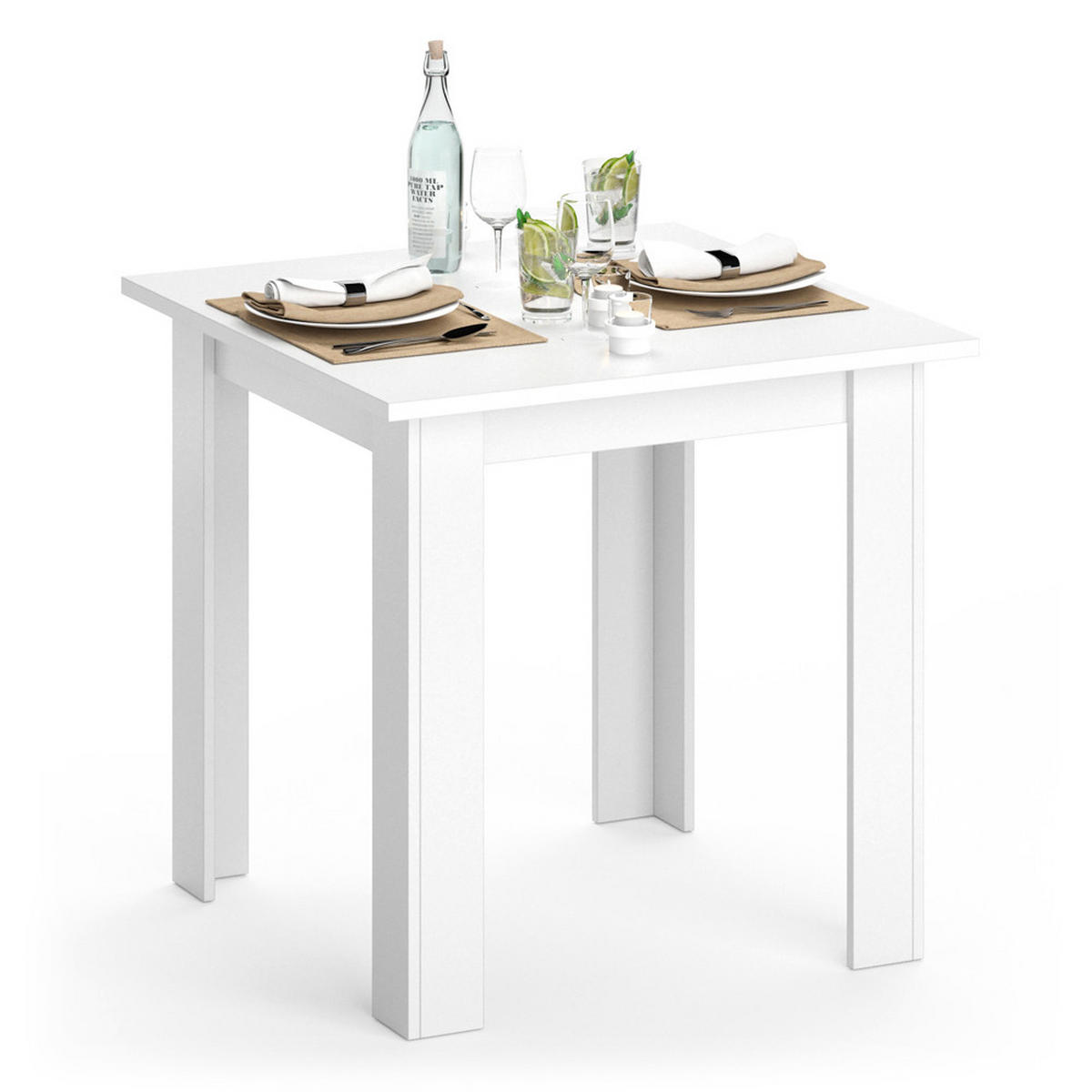 ESSTISCH Karlos Weiß 80 x 80 cm - Weiß, Holzwerkstoff (80/80/76.6cm) - Vicco