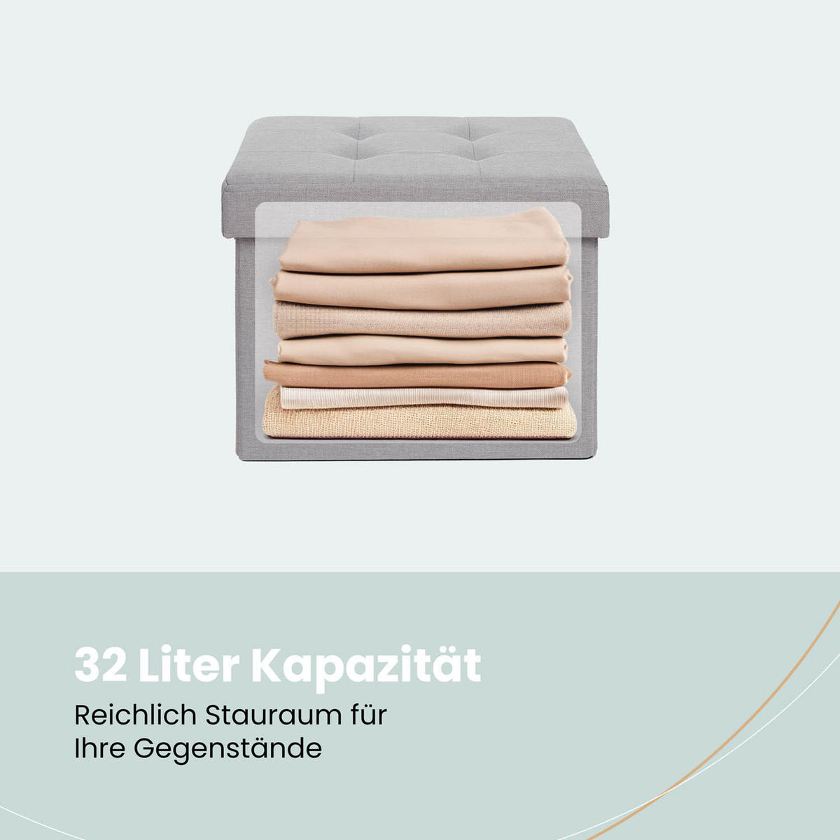 SITZHOCKER 41/31/31 cm, Hellgrau - Hellgrau, Kunststoff (31/31/41cm) - Blumtal