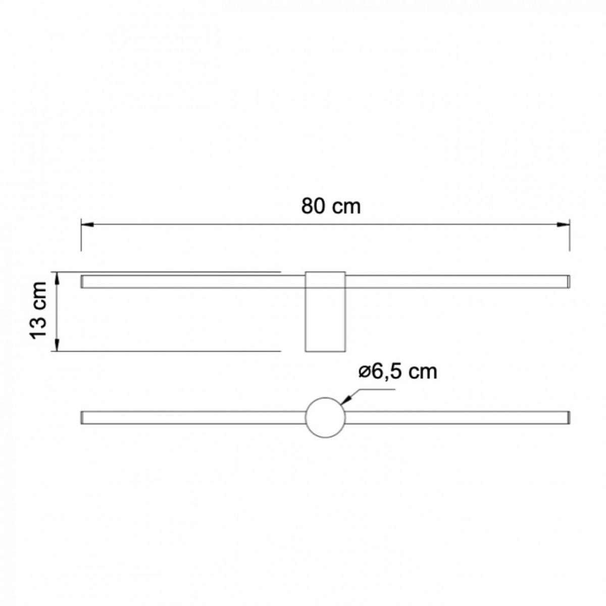 WANDLEUCHTE Eydon, Gold, 80cm - Goldfarben, Metall (13/6.5/80cm) - KOSILUM