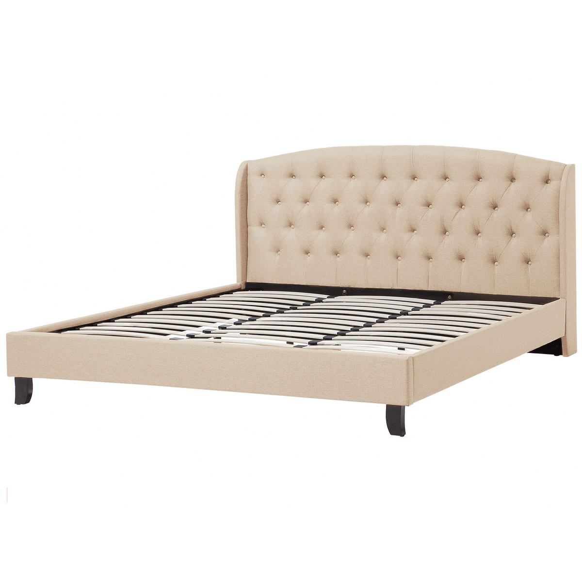 POLSTERBETT 180/200cm Beige Bordeaux - Beige, Textil (180/200cm) - Beliani