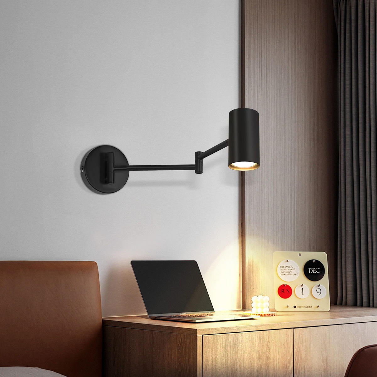 WANDLEUCHTE Gabriele - Schwarz, Metall (10/11/50cm) - Nettlife