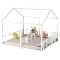 HAUSBETT 90/200 cm Weiß aus Metall in Hausform mit Leiter und Geländer - Weiß, Metall (90/200cm) - OKMYHOME