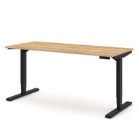 SCHREIBTISCH Elektrisch höhenverstellbarer Schreibtisch Y-Line Eiche Natura Schwarz 160/70/62-127cm - Schwarz/Eiche Artisan, Holzwerkstoff/Metall (70/160/127cm) - ASSMANN