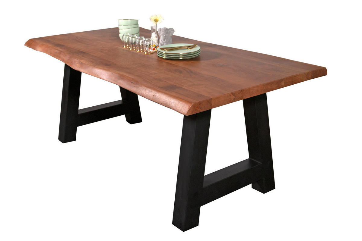 ESSTISCH CALI - Schwarz/Braun, Holz/Metall (100/220/77cm) - SAM