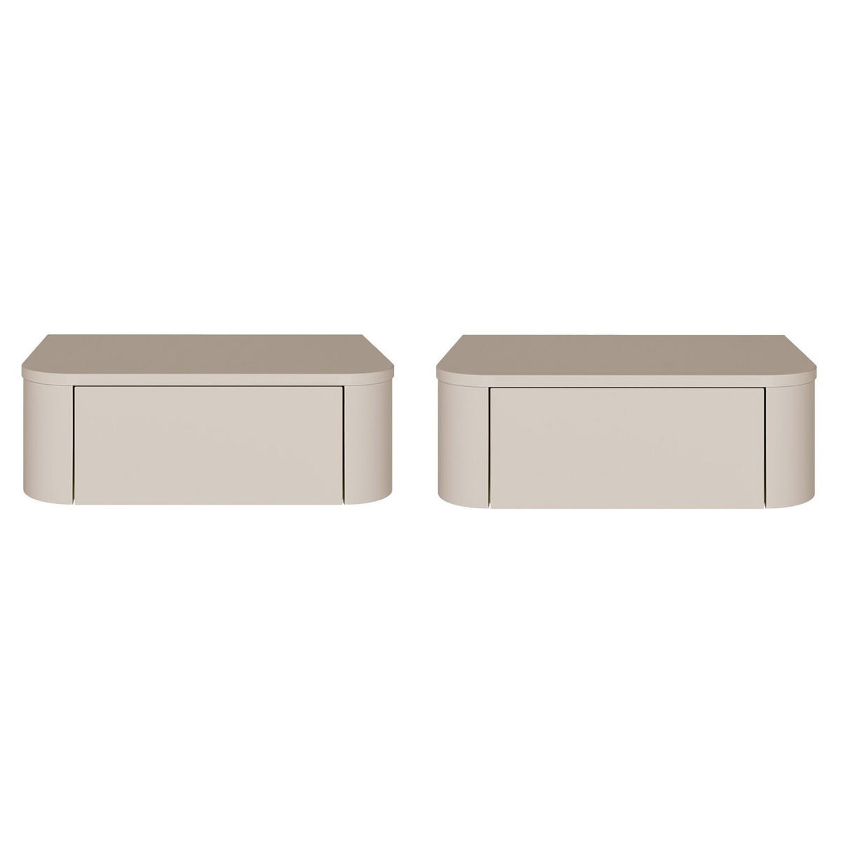NACHTTISCH 2-er Set Luvio Kaschmirgrau 59 cm - Taupe, Holzwerkstoff (59.1/20/39cm) - Selsey