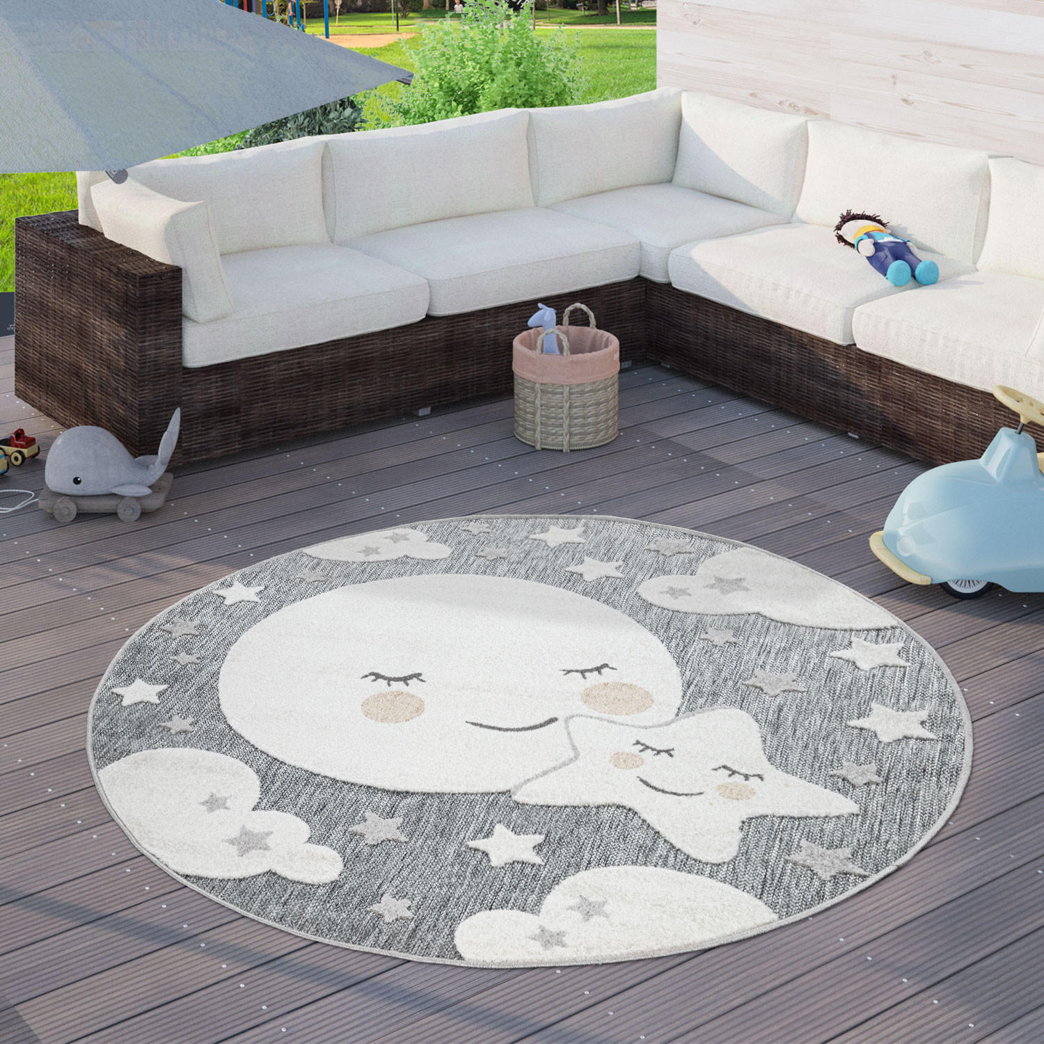 KINDERTEPPICH 160/160 cm Tweet 465 - Grau, Textil (160/160cm) - Paco Home