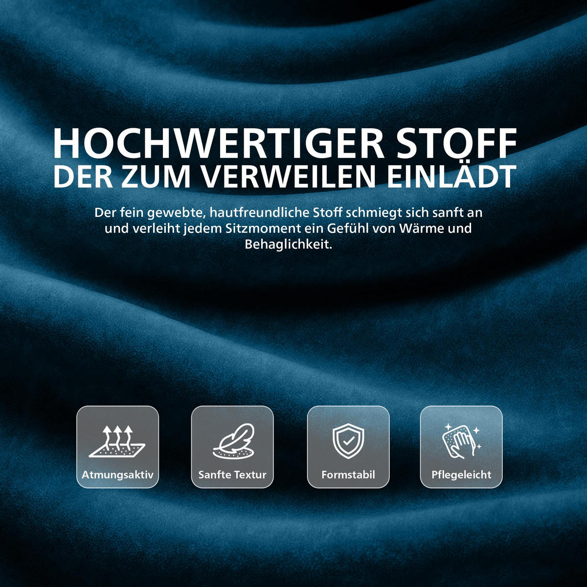 BARHOCKER 2er Set Samt Blau - Blau/Eukalyptusholzfarben, Holz/Textil (55/99/46cm) - CLP