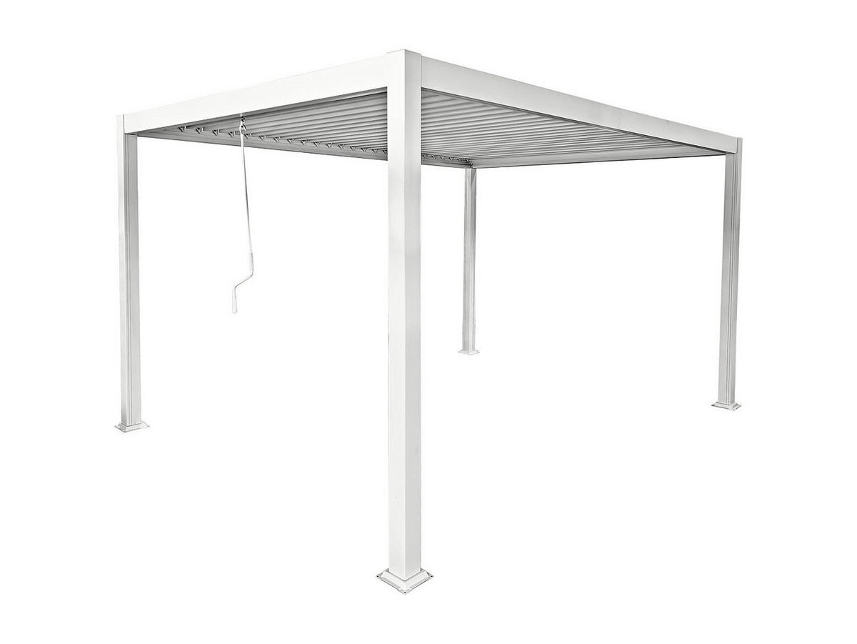 SELBSTTRAGENDE Pergola - 400 cm x 300 cm - Metall - Weiß - AMALFI - Weiß, Metall (400/250/300cm) - Vente-Unique