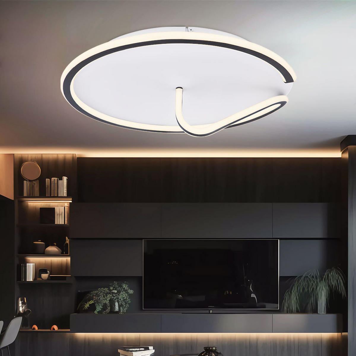 LED DECKENLEUCHTE Metall Weiß Opal - Weiß, Metall (51/51/15cm)