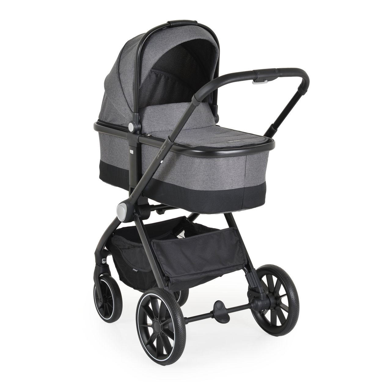 KOMBIKIKNDERWAGEN Christiano 3 in 1 grau Babywanne Babyschale klappbar Tasche - Grau, Metall (80/61/104cm) - Cangaroo