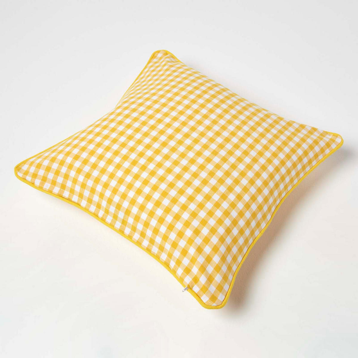 KISSENHÜLLE Vichy-Karo 45/45 cm, 100% Baumwolle - Gelb, Textil (45/45cm) - Homescapes