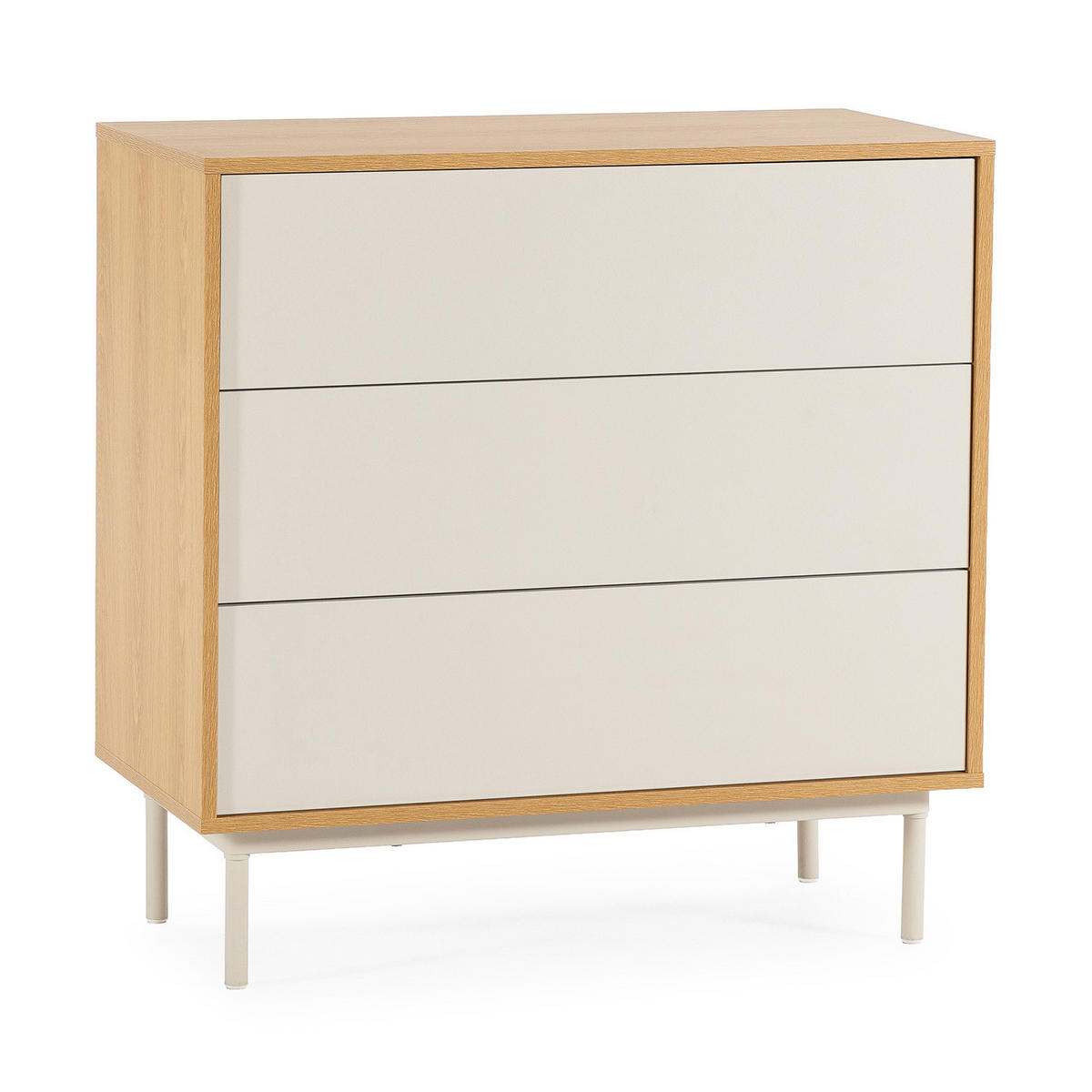 KOMMODE 80/80/40 Cuzco Eichenfarbe/grau - Grau, Holzwerkstoff (80/80/40cm) - VS Venta-stock