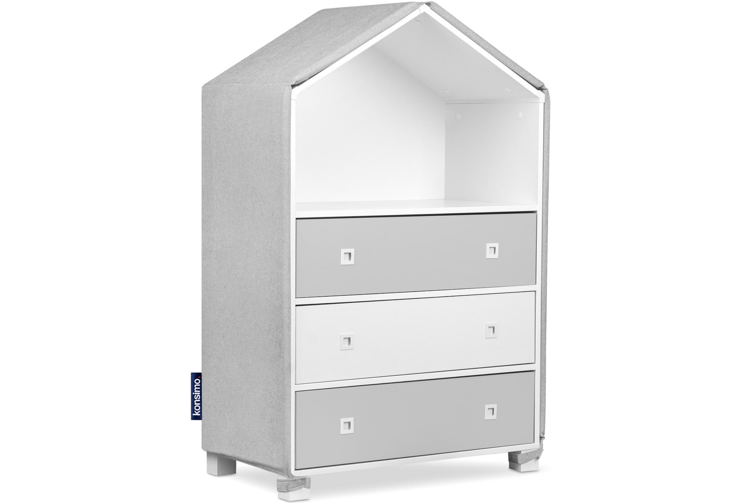 BEZUG-FÜR-KINDERKOMMODE MIRUM Abdeckung, Grau - Grau, Textil (126/3/80cm) - KONSIMO®