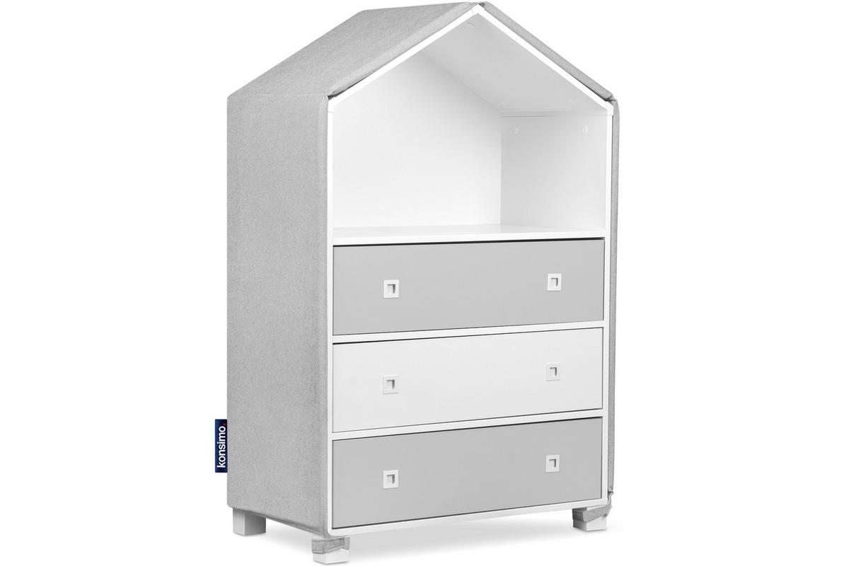 BEZUG-FÜR-KINDERKOMMODE MIRUM Abdeckung, Grau - Grau, Textil (126/3/80cm) - KONSIMO®