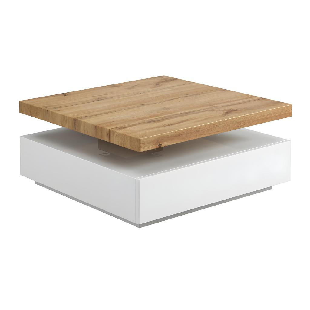 Thumbnail - Vente-Unique Couchtisch, Weiß, Holz, 1 Schubladen, Quadratisch, 80x36x80 cm, Wohnzimmer, Wohnzimmertische, Couchtische