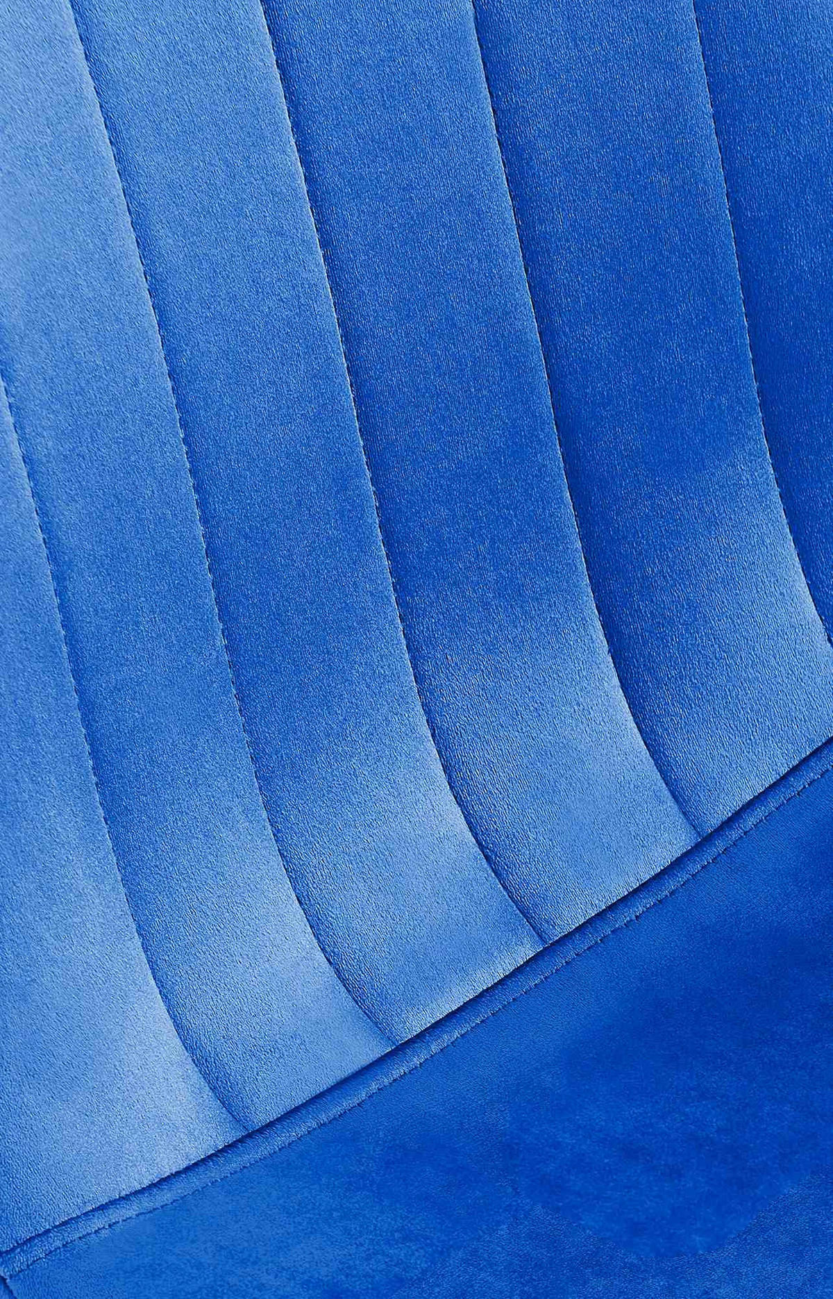 STUHL 4er Set Samt Blau - Blau/Schwarz, Textil/Metall (45/88/54cm) - CLP