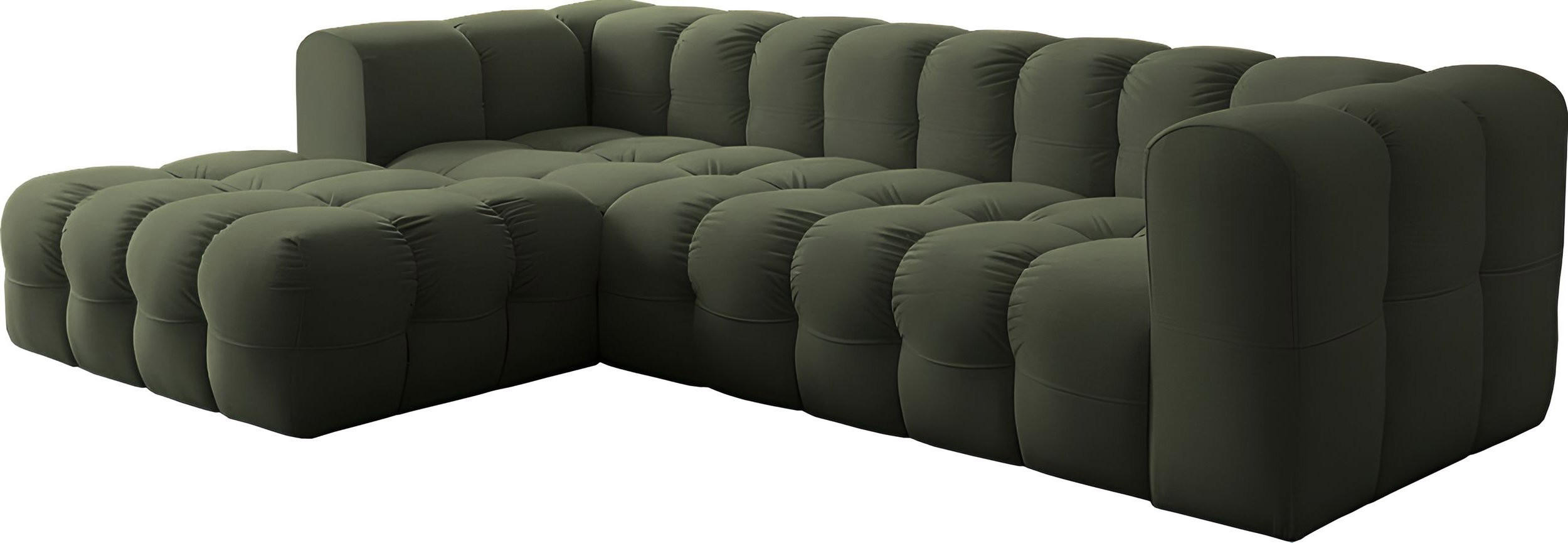 WFL Group Ecksofa Dunkelgrün 290x193 cm
