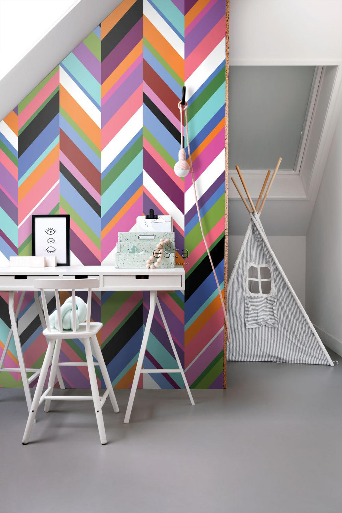 XXL-VLIESTAPETE Zickzack-Motiv 50 x 900 cm - Multicolor, Papier (50/900cm) - ESTAhome